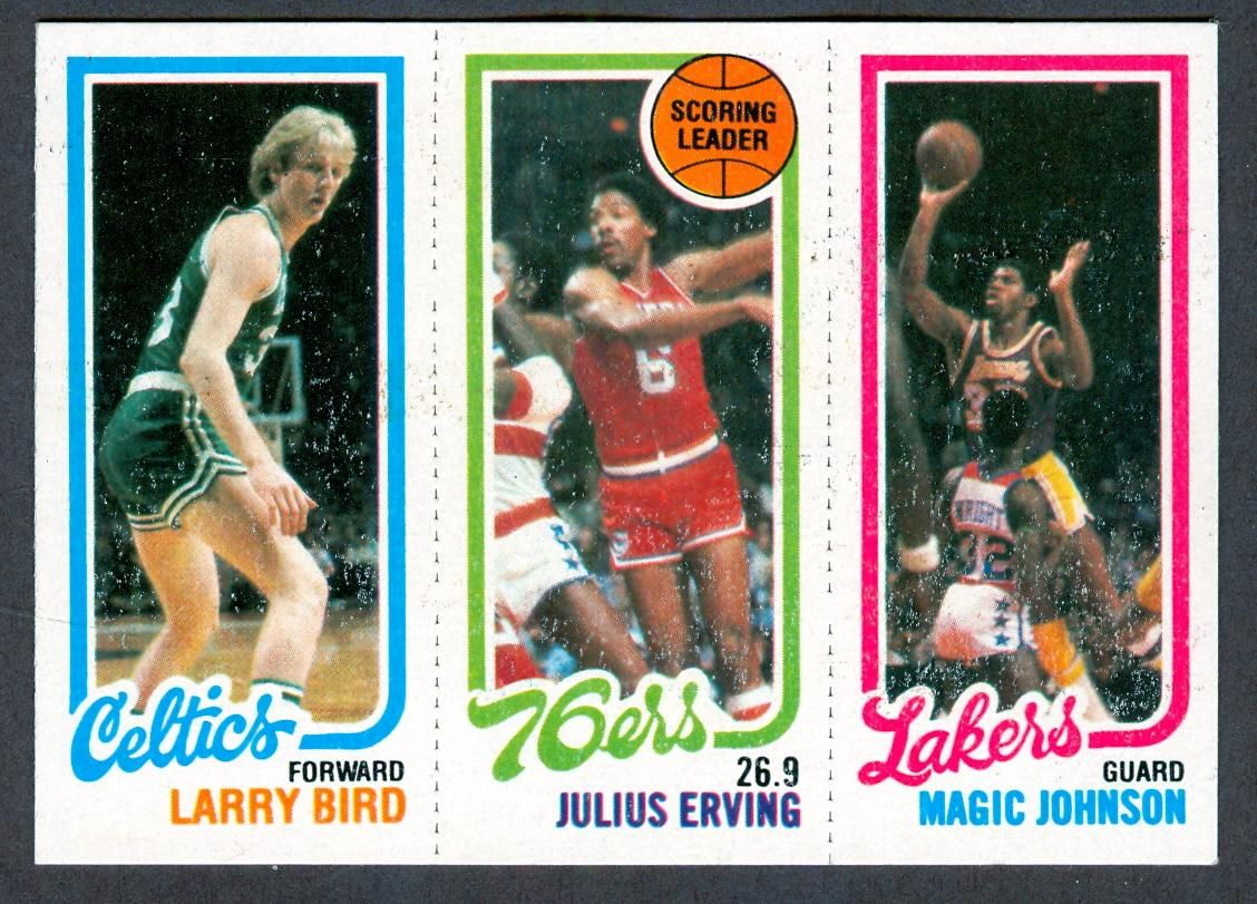 80 81 Topps Larry Bird Julius Erving Magic Johnson Rookie RC