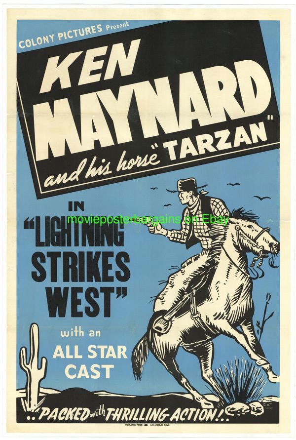Lightning Strikes West Movie Poster Ken Maynard 1940