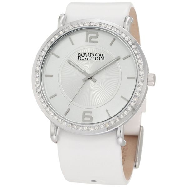 Kenneth Cole Leather White Black Band Womens Watch RK6007