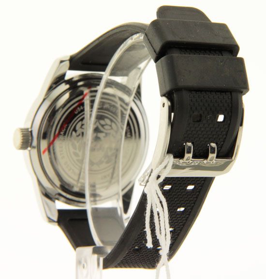 Kenneth Cole Rubber Black White Band Womens Watch RK6011