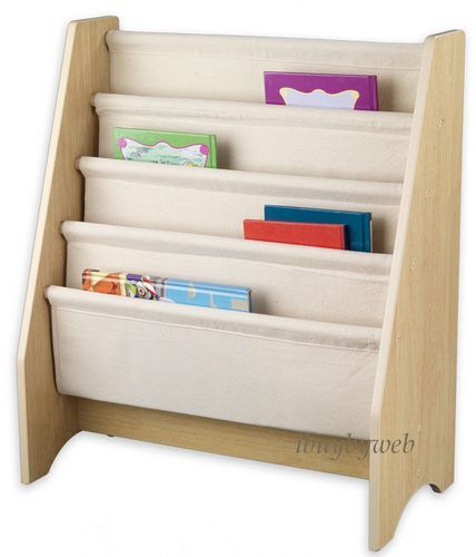 KidKraft Kids Sling Canvas Bookcase Book Shelf Natural