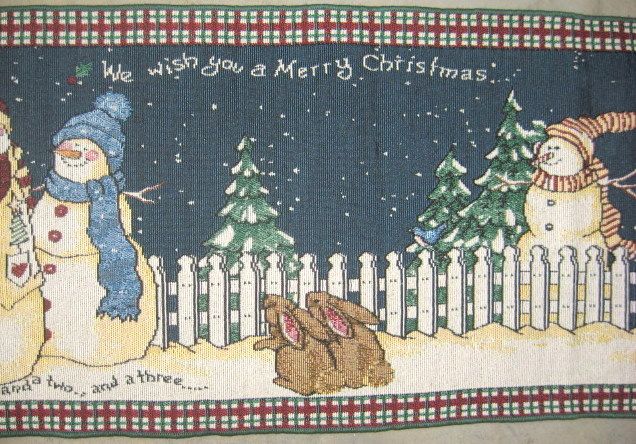 Jacquard Woven Tapestry Table Runner 74 We wish a Merry Christmas