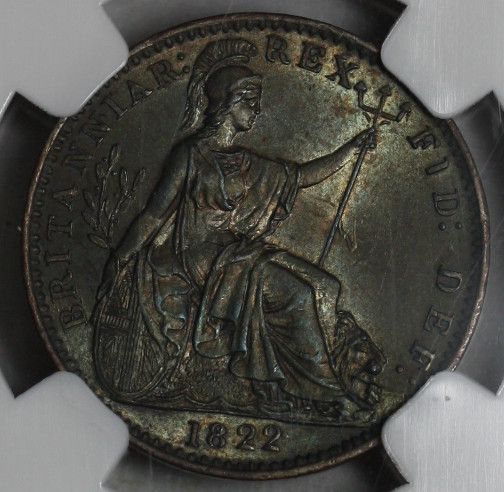 1822 NGC MS 64 Farthing King George IV Old US Money Great Britain