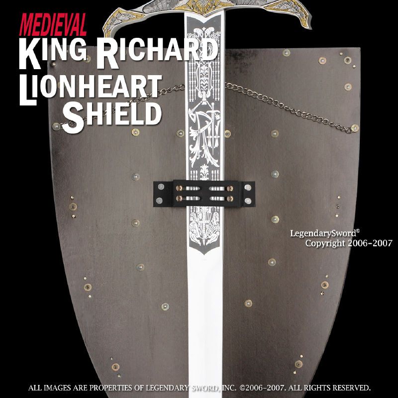 King Richard The Lionheart Medieval Crusader Shield Armor Wall Sword