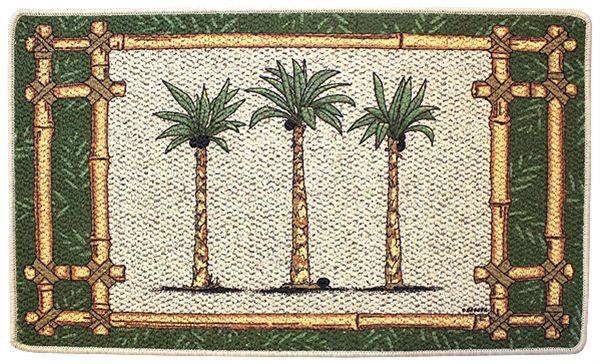 Palm Tree Oasis Kitchen Rug Laundry Room Mat Tropical Palm Tree Decor