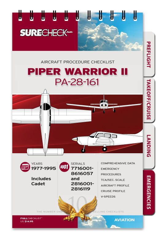 Surecheck Piper Warrior II PA 28 161 Spiral Bound Checklist