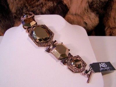 ABS Allen Schwartz Designer Fashion Bronze Stone Chocolate Rhinestone