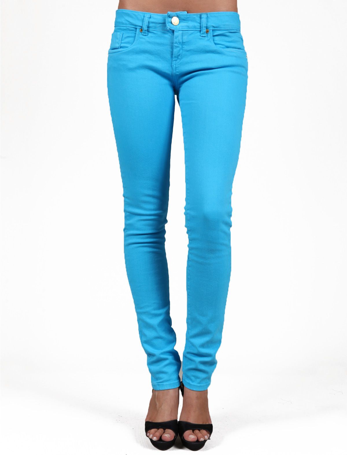 TAKESHY Kurosawa D1147 Turchese Skinny Blue Woman Jeans Women