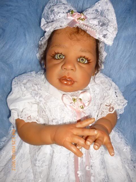 mixed baby girl with green eyes