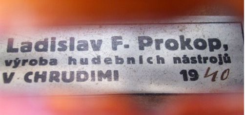 old 3/4 violin from the Ladislav F. Prokop workshop dated 1940