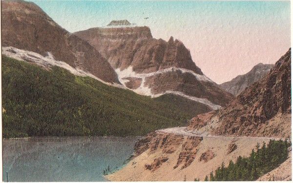 Handcolored St Marys Lake Little Chief Mtn Hwy Montana