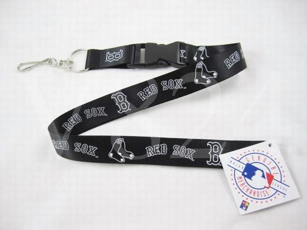 MLB Boston Red Sox Lanyard Keychain Key Chain Black