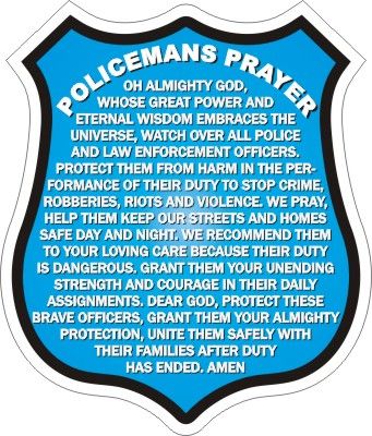 Policemans Prayer Police Law Enforcement Decal Sticker by
