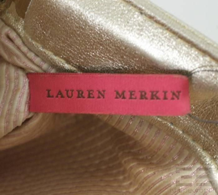 Lauren Merkin Metallic Gold Leather Clutch