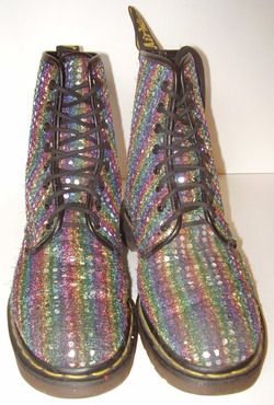 Dr Martens England Doc Martin Rainbow Glitter Sparkle 8 Eye Ankle