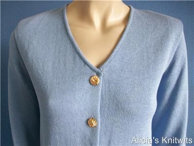 Laura Alyzia Santana Knit Periwinkle Blue Suit New 14