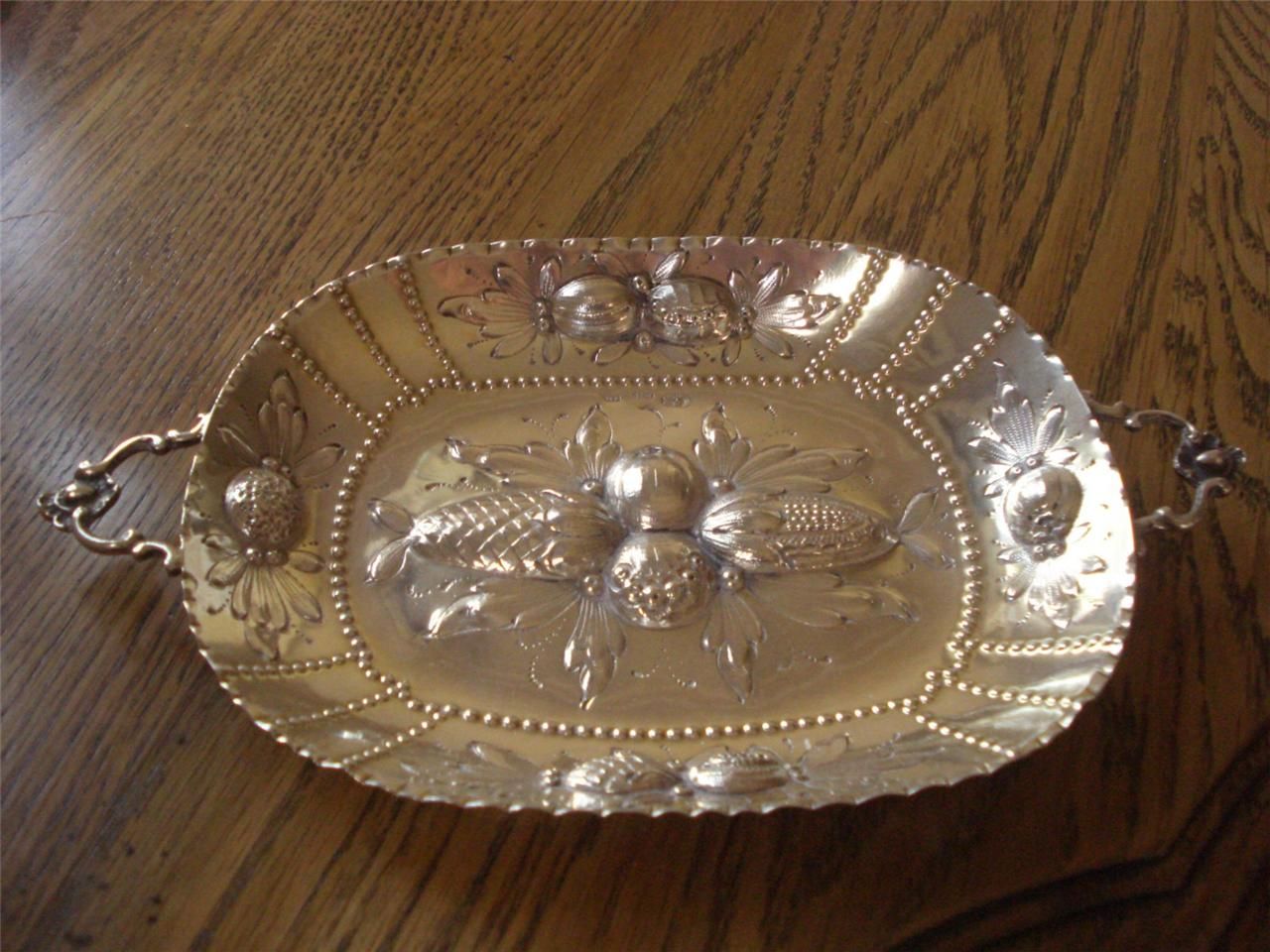 Lazarus Posen Hallmarked Silver Embossed Serving Tray 88gms or 3 1 Ozs