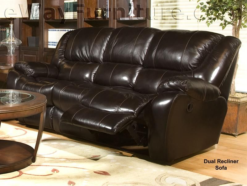 Leather Dual Power Recliner Sofa Blackberry Parker Living Hercules