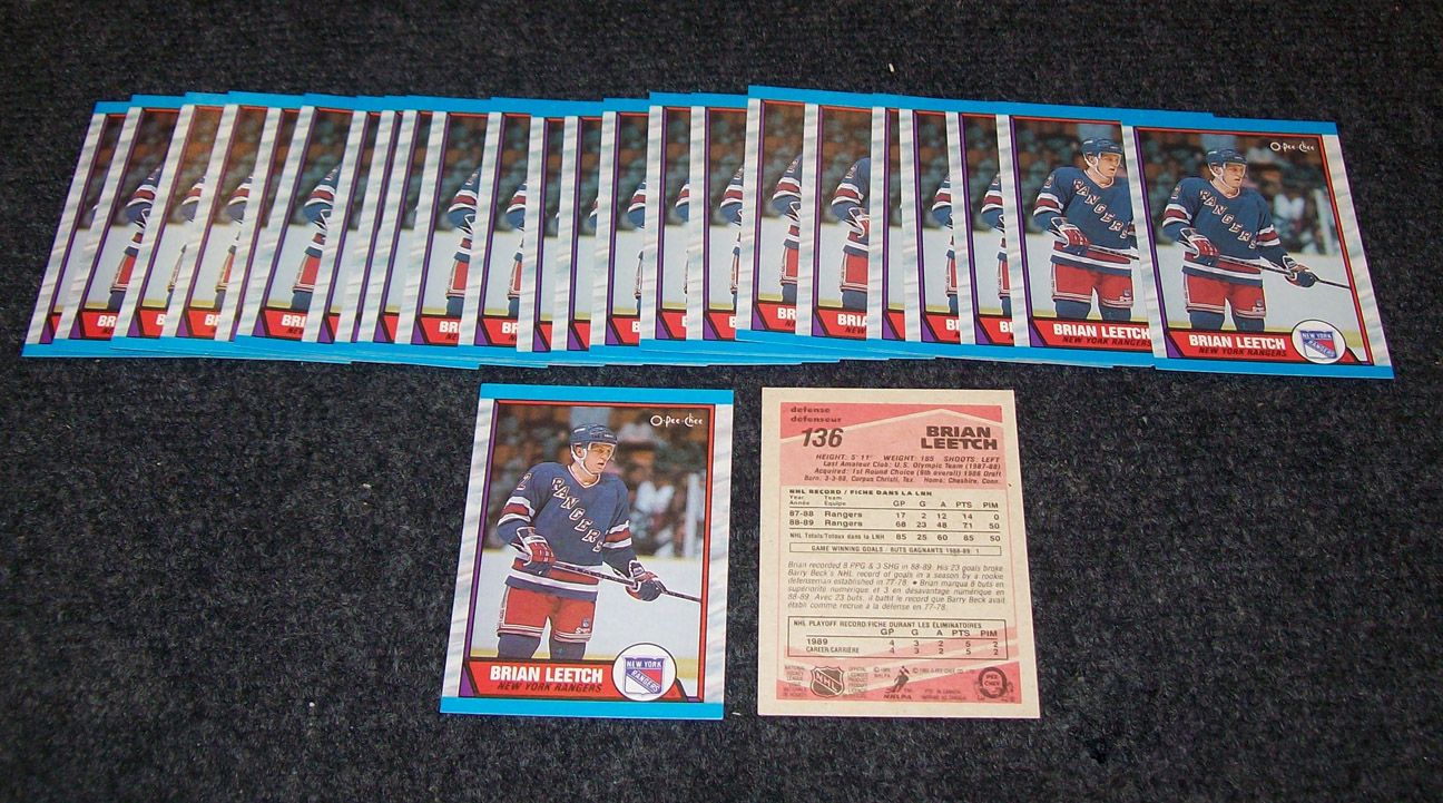 25 Brian Leetch 1989 90 O Pee Chee New York Rangers Mint RC Rookies