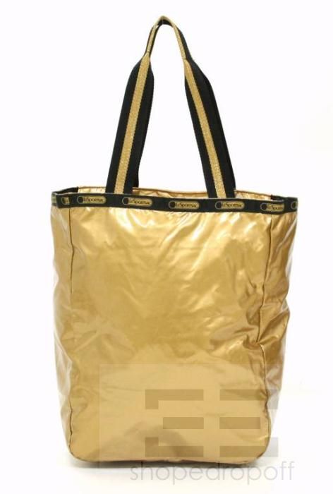 LeSportsac Gold Black Gold Rush Tote Bag New