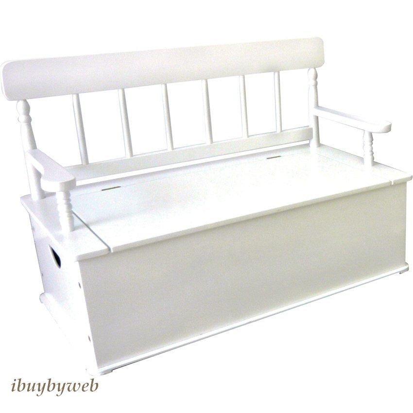 Levels of Discovery Classic White Bench Toy Box Chest