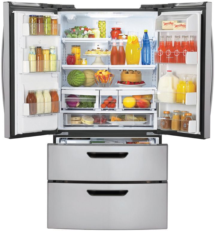 LG 25 CU ft French Door Refrigerator Stainless Steel 2 Freezer Door