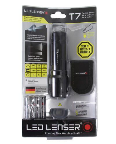 BLACK   T7 175 LUMENS FLASHLIGHT_DYNAMIC SWITCH_IN CLAM_LED LENSER