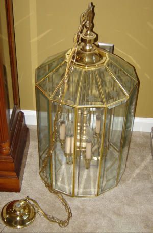 Contemporary Open Foyer Chandelier Bright Brass