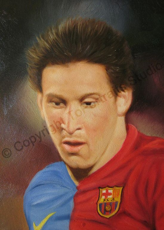 Lionel Messi Barcelona Soccer Canvas Photo Oil Painting