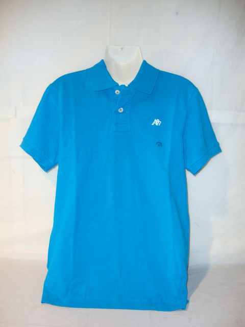 Aeropostale Mens Solid A87 Pique Polo Blue 416 Small