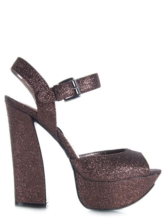 New DV by Dolce Vita Lissie Women Glitter Platfrom Heel Sandal Brown