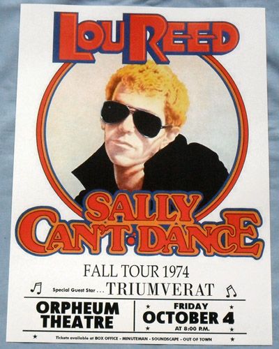 Lou Reed Concert Poster Boston Sally CanT Dance Tour Triumverat