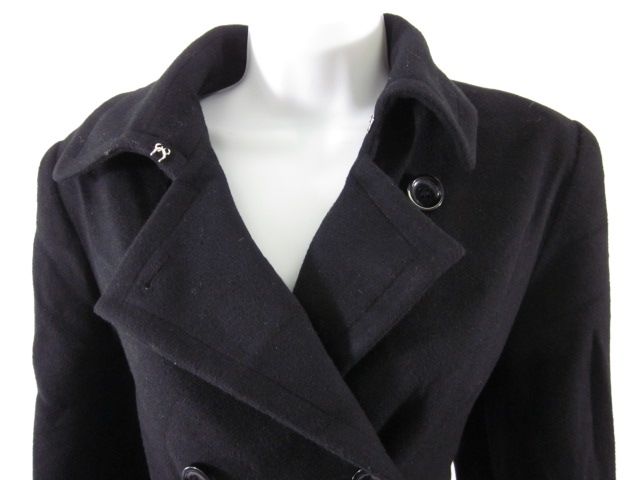 Louben Black Wool Long Sleeves Buttons Jacket Coat Sz 8