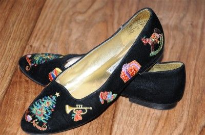 Ugly Christmas Sweater Party Shoes Tree Horn Horse Womens 7 1 2 M