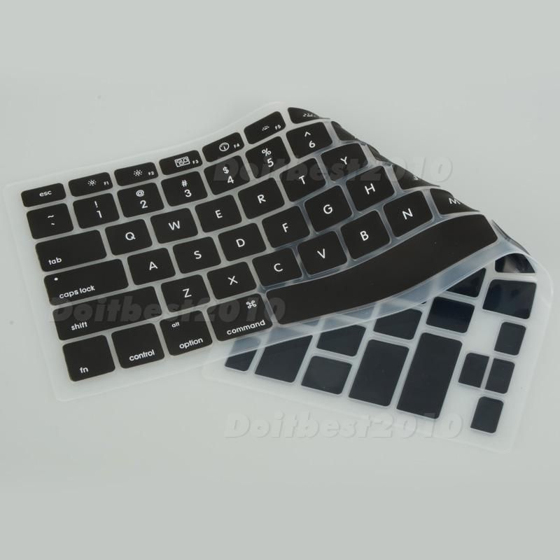 Black Silicone Keyboard Cover Skin for MacBook Pro 13 3