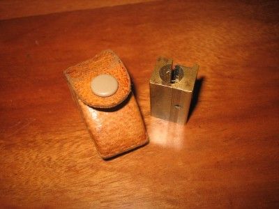 Vintage Unknown Maker Brass Pencil Sharpeners w Case Germany