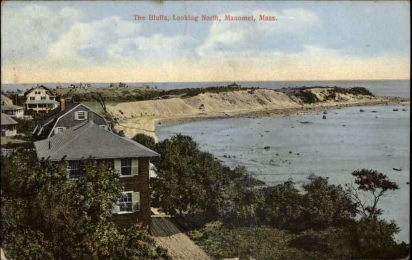 Manomet MA The Bluffs Birds Eye View c1910 Postcard