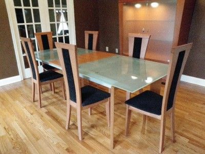 Italy Modern Contemporary Dining Set Table Chairs Hutch