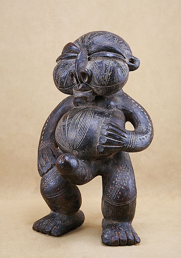 Tikar Phallic House God 13 Fertility Figure Fetish Statue African