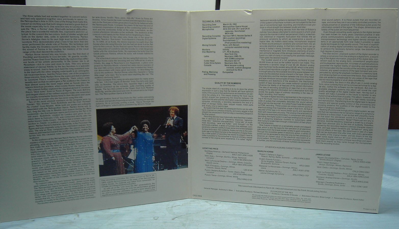 Leotyne Price Marilyn Horne Concert at The Met 2 LP Set