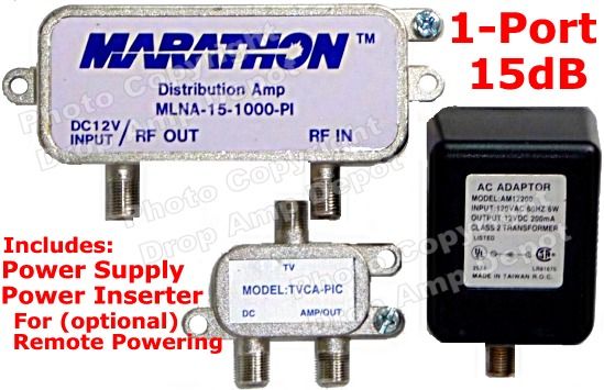 Marathon 1 Port 15nu llCab le TVSign alBoost erDistributi onAmplif