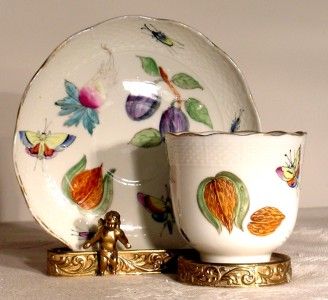 Antique Herend Hungary Porcelain Tea Cup and Saucer