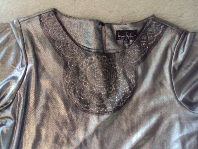 Nicole Miller New York Girl Party Dress Size 12 Glitter Silver