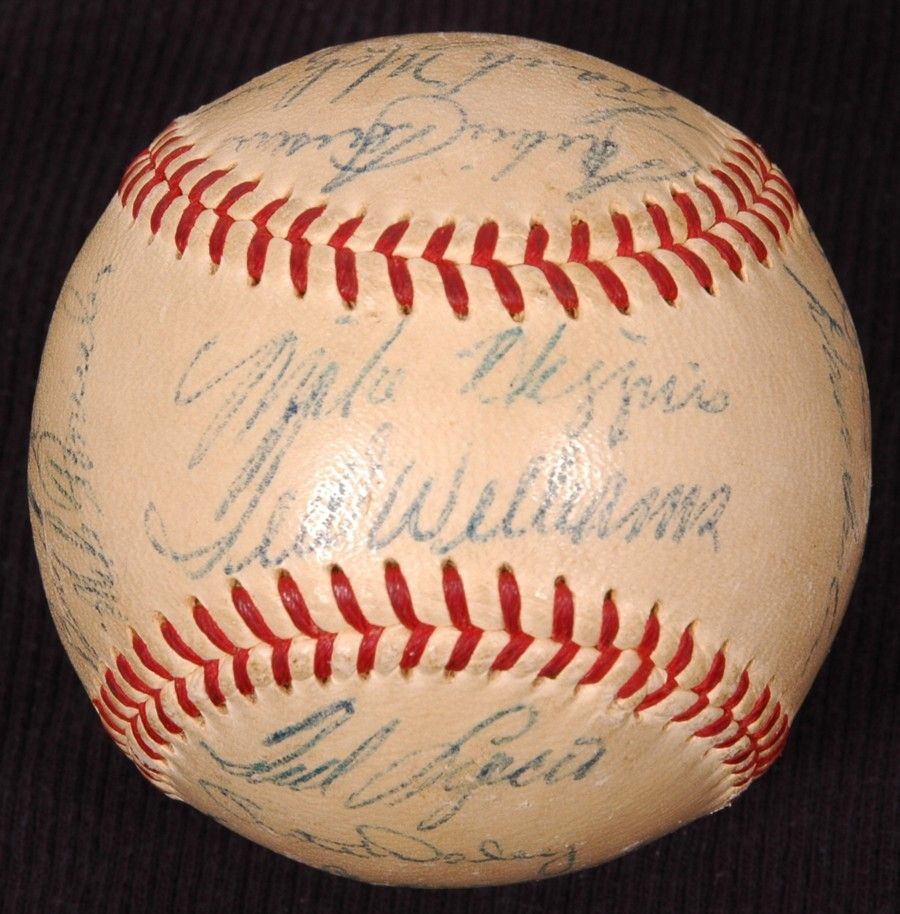 1957 Boston Red Sox Team Signed Baseball 23 Signatures