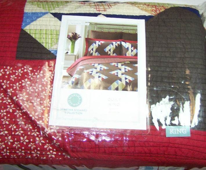 Martha Stewart Patchwork Zigzag Reversible King Quilt $260 NIP