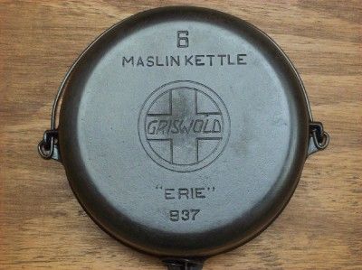 Griswold 6 Slant  Erie  Cast Iron Maslin Kettle LQQK 937 EXC