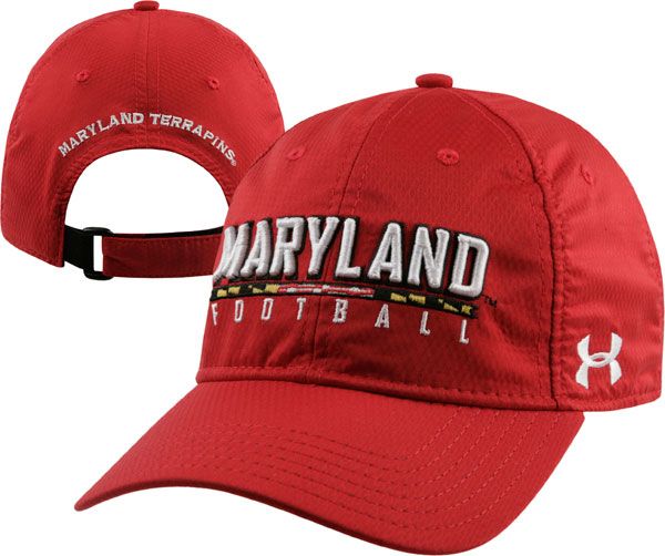 Maryland Terrapins Red Under Armour Zone Football Adjustable Hat