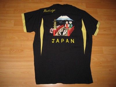 VINTAGE 1950S JAPAN SOUVENIR EMBROIDERED RAYON BOWLING SHIRT  RARE  M