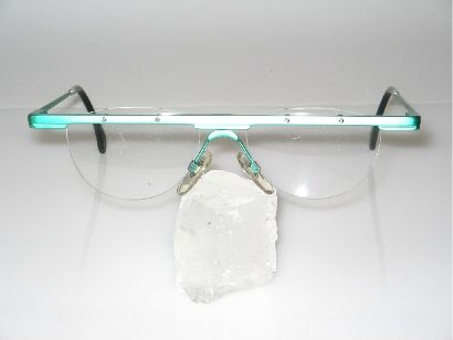 Rimless 80s Aluminium Barr No Name Eyeglasses Green