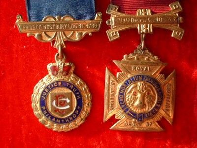 Vintage Raob Enamelled Medals Jewels Westbury Lodge 4766 1931 33 47